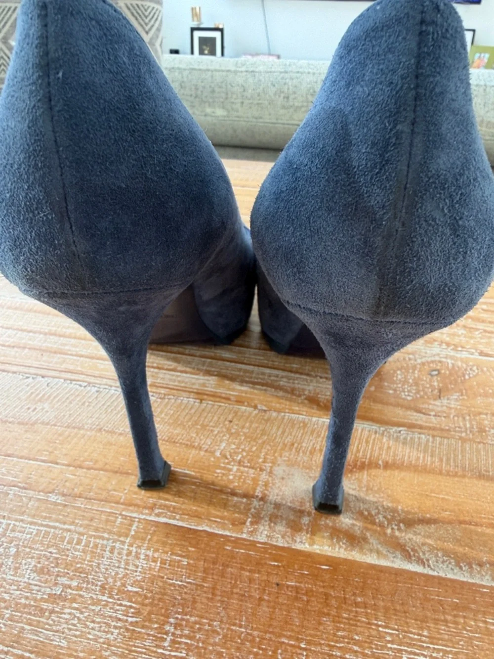 YSL Yves Saint Laurent Navy Suede Platform Pumps | Size 36 - Picture 7 of 11